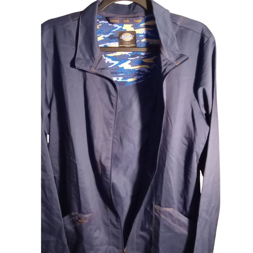 NWT Dickies Women's Essence Front Zip Warm-up Jacket, Navy Blue Large - Picture 6 of 11